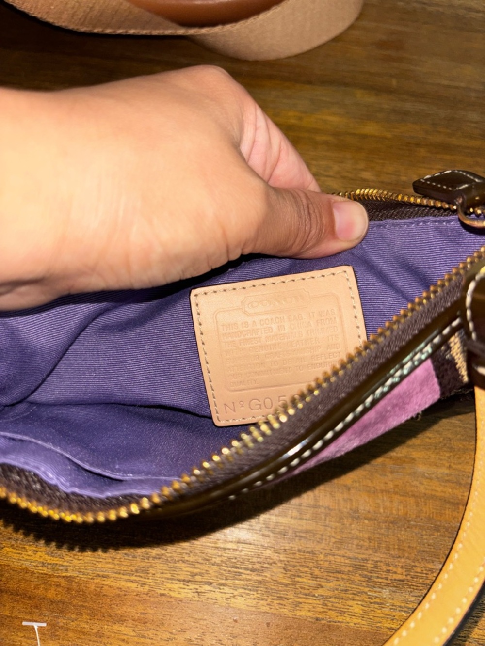 Coach vintage Patchwork Wristlet in Brown, Purple, Gold and Tan - Picture 4 of 5